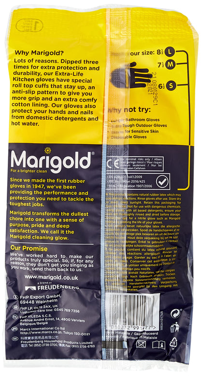 Marigold GLOVES KITCHEN MEDIUM MEDIUM | 6 PACK BUNDLE,Yellow & Unigloves Black Pearl Nitrile Examination Gloves - Multipurpose