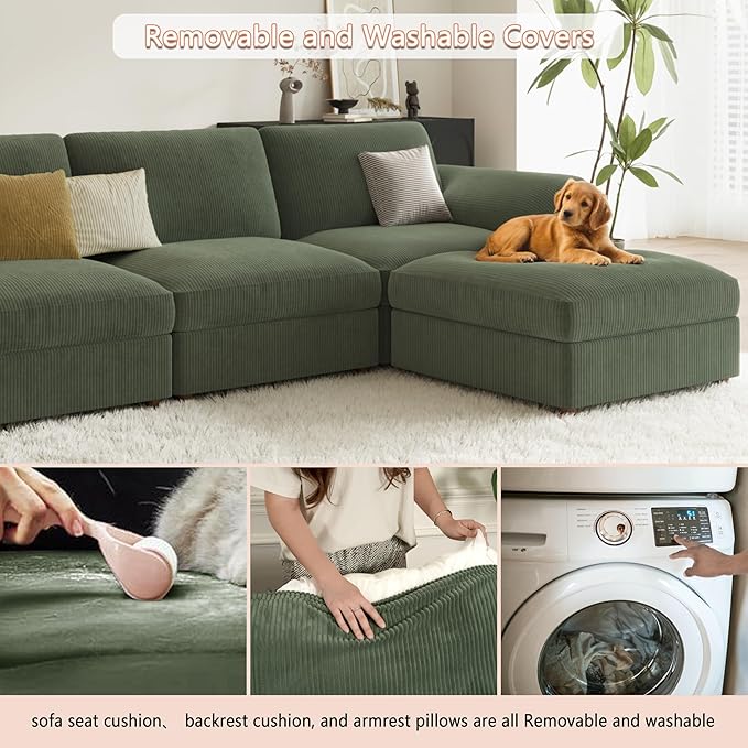 EASE MOOSE Oversized Sectional Modular Sofa, Large U Shape Sectional Couch Wide