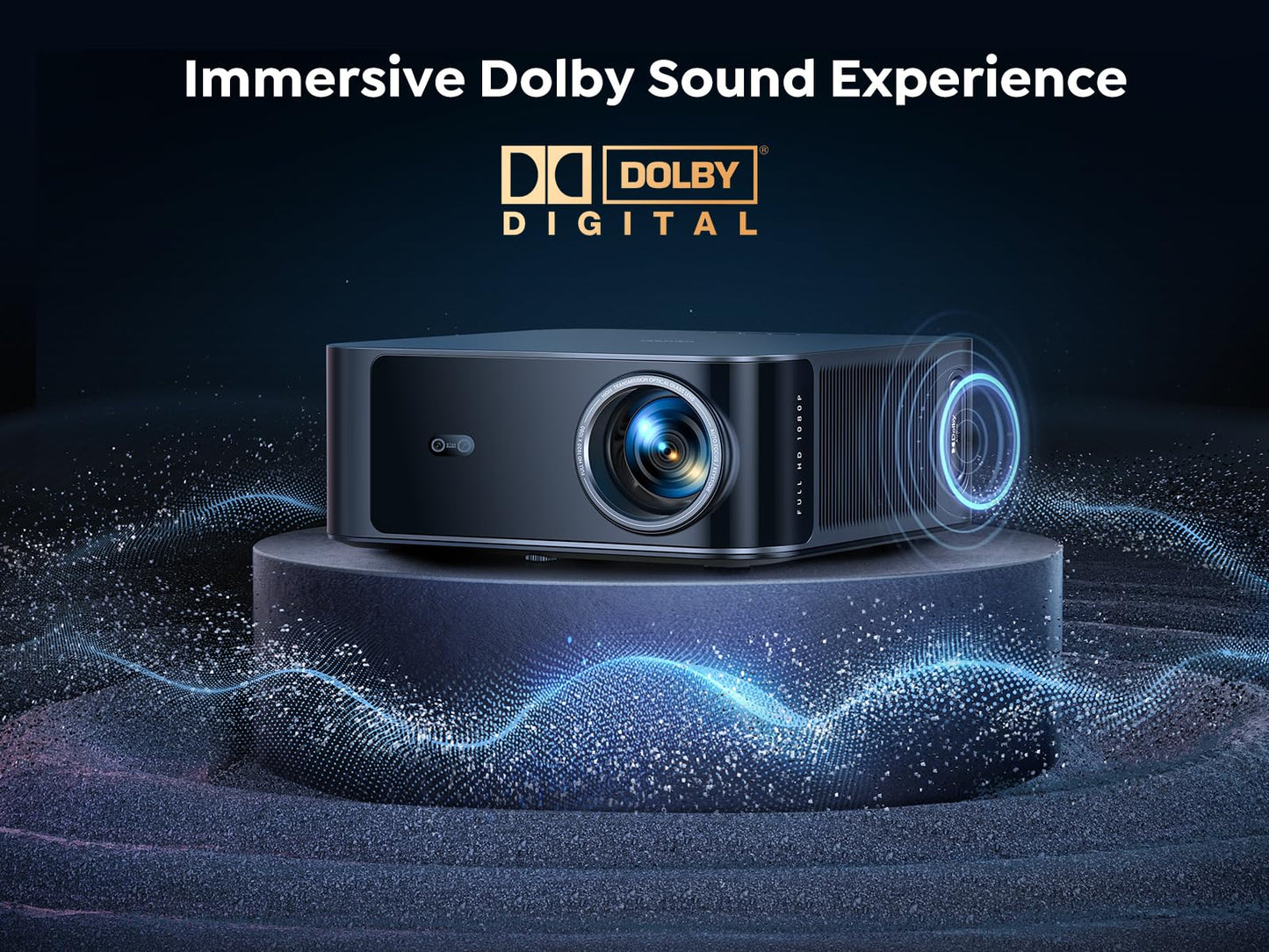 [1500 ANSI/Netflix-Licensed/36W Dolby Audio] Smart-Projector with WiFi 6 and 2-Way Bluetooth, Auto Focus & Keystone, TOPTRO X9 4K Supported Outdoor Movie Projector, Gray