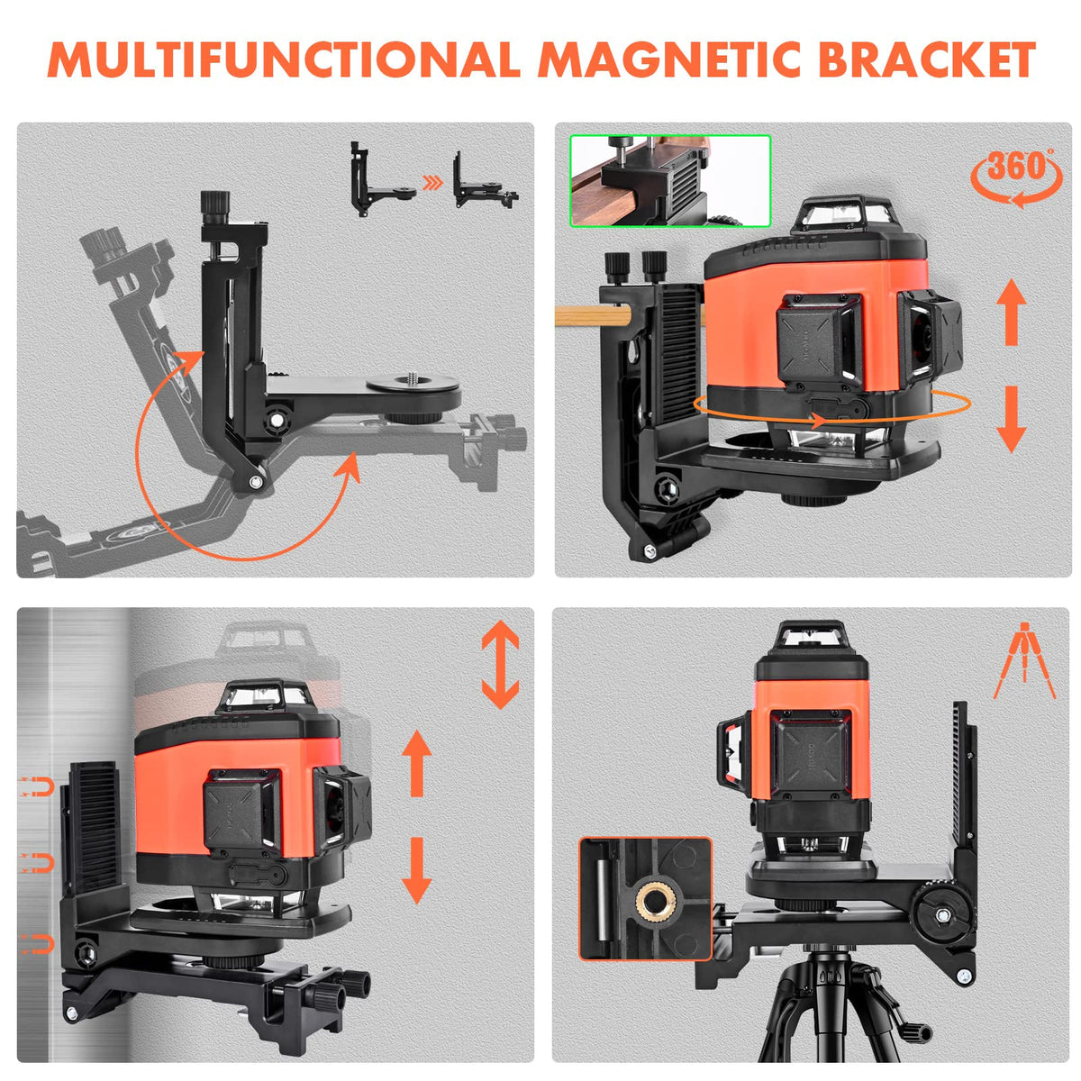 DOVOH K4 4D Laser Level with Receiver and Tripod, Class Ⅱ