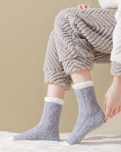 TEHOOK Warm & Cozy Valentines Gifts for Women, Fluffy Fuzzy Plush Sleeping Slipper Socks - Soft Warm Fabric