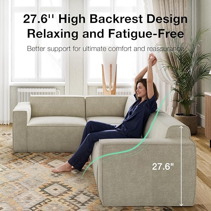 Novilla 109" Modular Sectional Sofa, No Assembly Cloud Sectional Couch