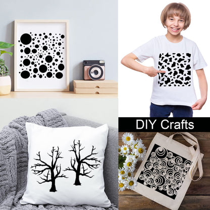 14 Pcs Layering Mixed Media Stencils Leopard Diamond Spirals Cubist Templates Geometric Patterns Stencils for Painting on Walls Canvas DIY Craft Scrapbooking Stamp Decor Card Making (6x6inch)