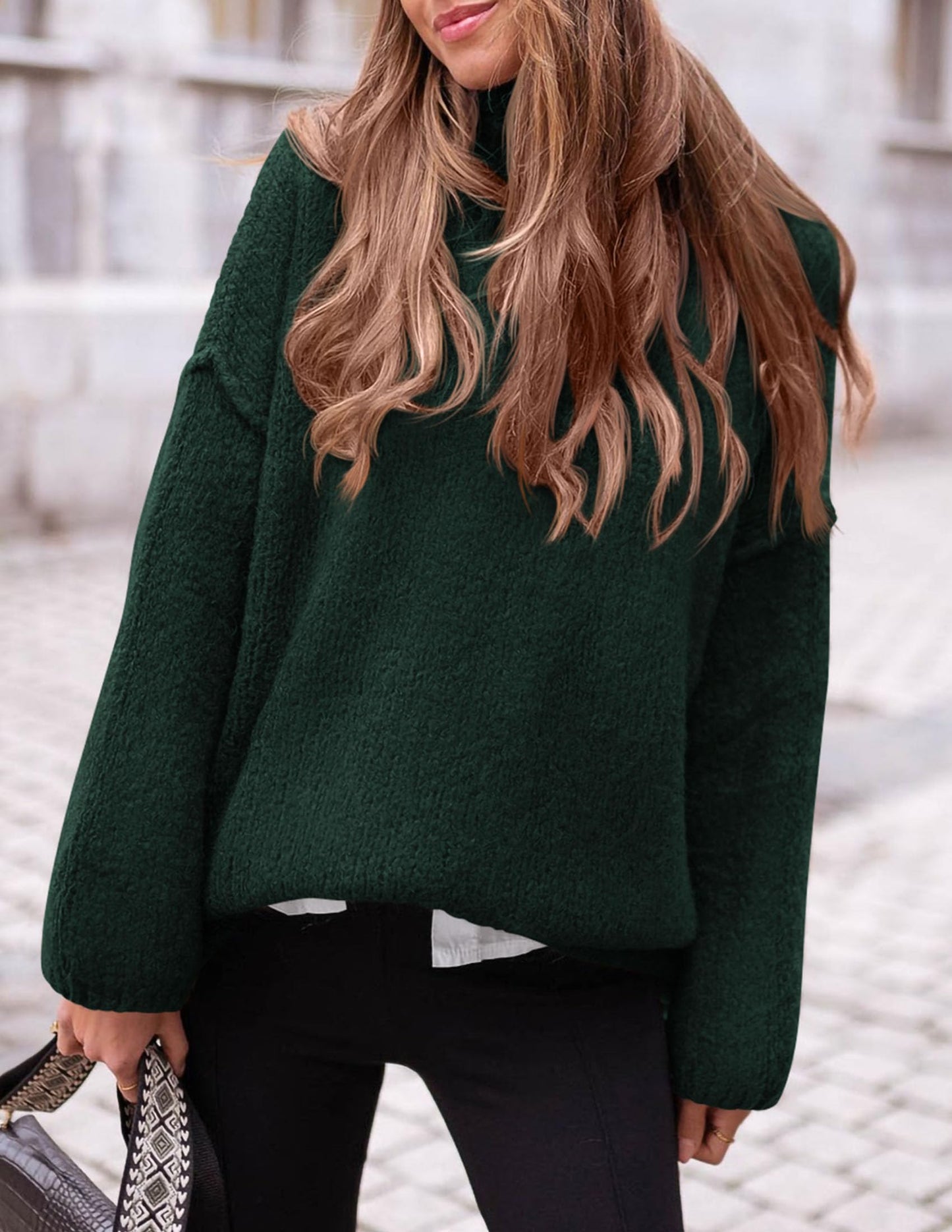 PRETTYGARDEN Oversized Sweaters for Women 2025 Chunky Turtleneck Sweater Fall Clothes Long Sleeve Tops Winter Clothing