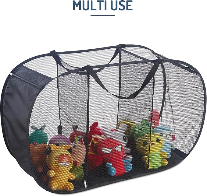 Seiritex Mesh Popup Laundry Hamper 3 Compartment Sortable Horizontal