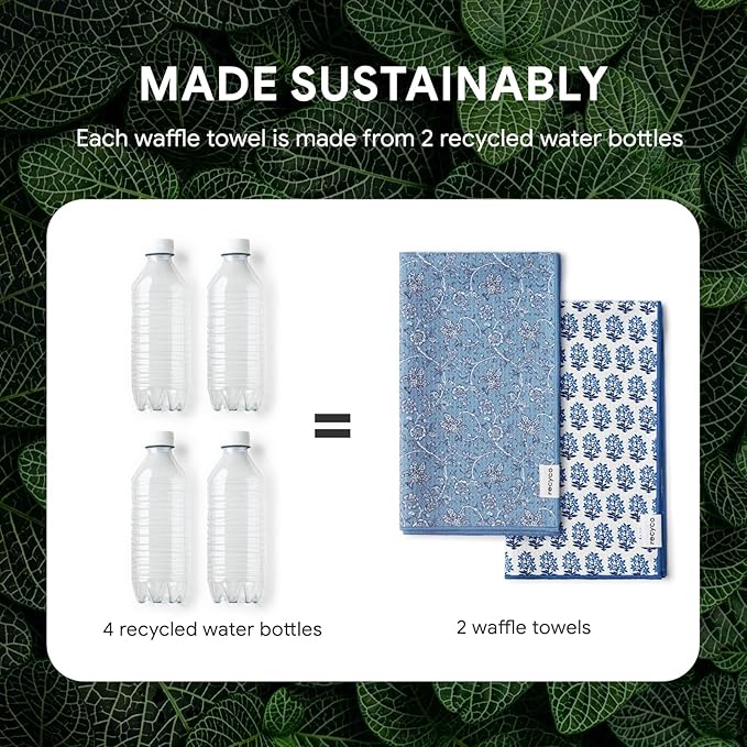 RECYCO Waffle Kitchen Towel Set of 2