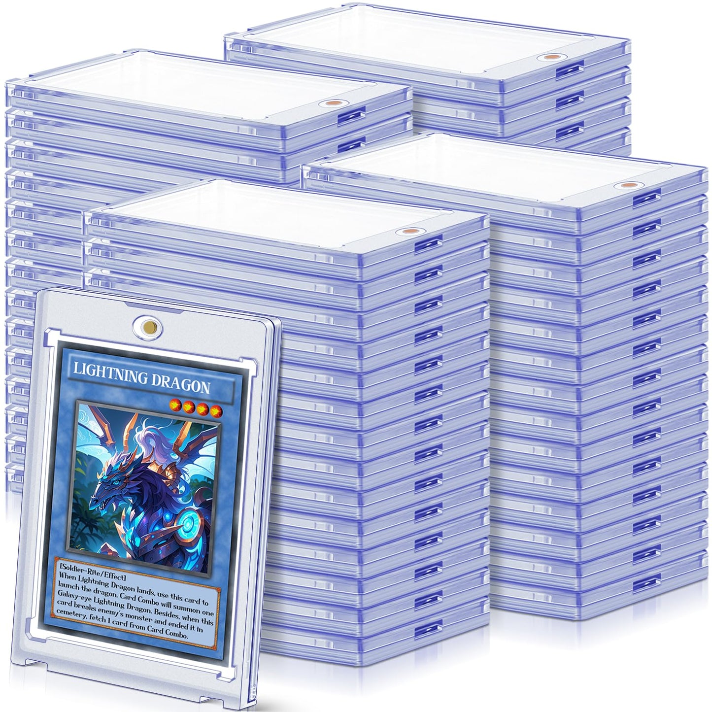 100ct Magnetic Card Holders for Trading Cards, 35pt Acrylic Card Protectors Baseball Card Display Case Fit for Sports Cards, MTG, TCG, Standard Card (Clear)