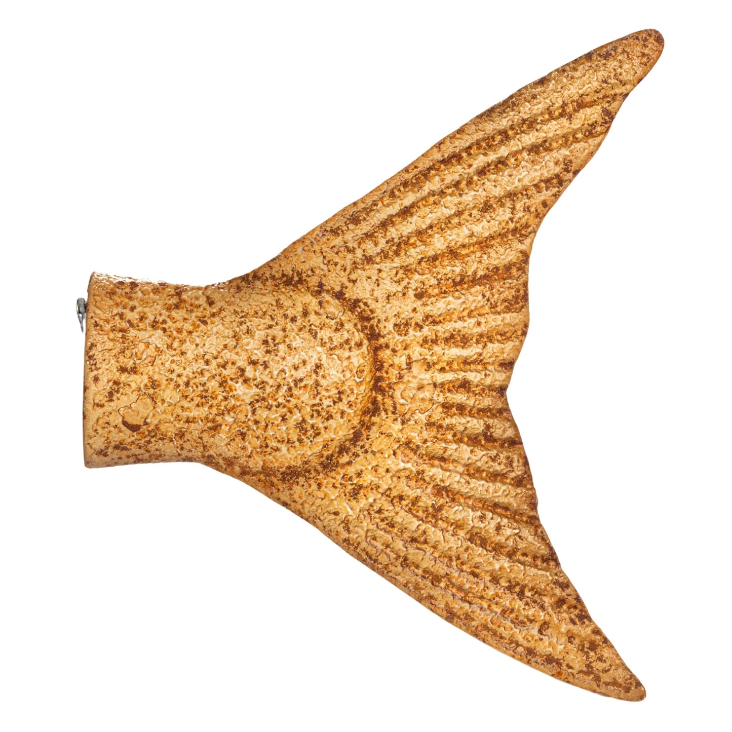 Creative Co-Op Distressed Metal Salmon Tail Accent Decor, Gold