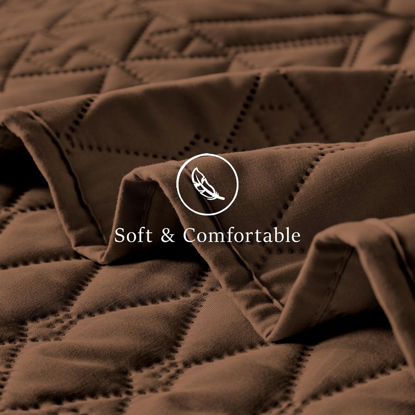 akkialla Full/Queen Size Quilt Bedding Set,Brown Lightweight Microfiber Soft Bedspread,Modern Style Geoetric Pattern Coverlet Set for All Seasons,3 Piece(1 Quilt,2 Pillow Shams)