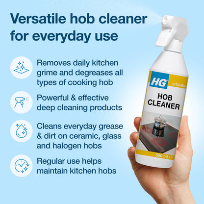 HG Hob Cleaner Spray, Induction, Ceramic & Gas Hob Shine & Degreaser – 500ml