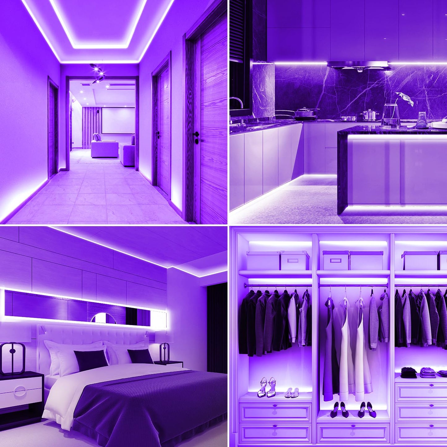 Smacen Battery Powered COB Led Strip Lights, 4.92Ft Battery Operated Purple LED Strip Light, High Brightness Flexible LED Tape Lights for TV, Cabinet, Glow Party, Halloween, Home DIY Decoration