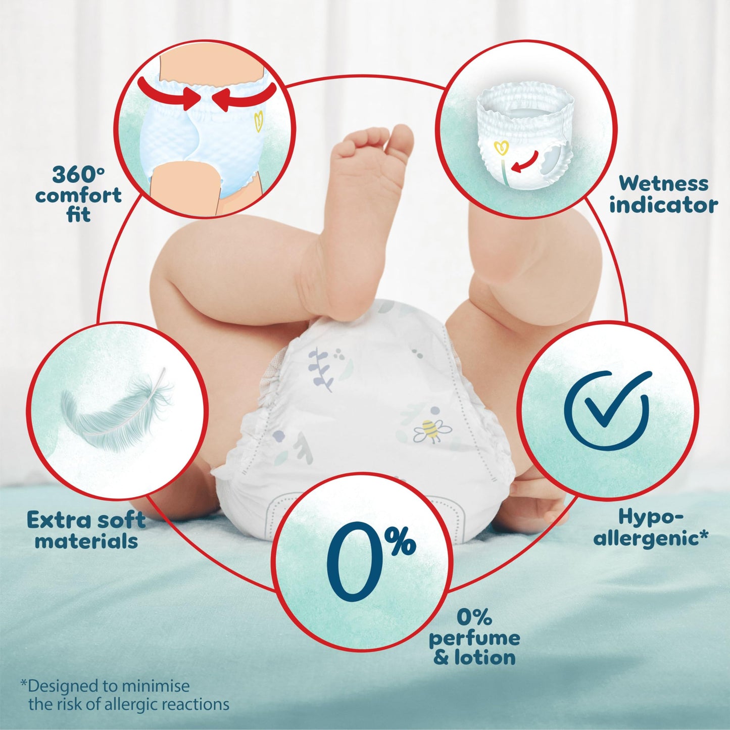 Pampers Harmonie Nappy Pants Size 5, 144 Nappies, 12kg-17kg, Monthly Pack, Gentle Skin Protection and 360° Comfort Fit