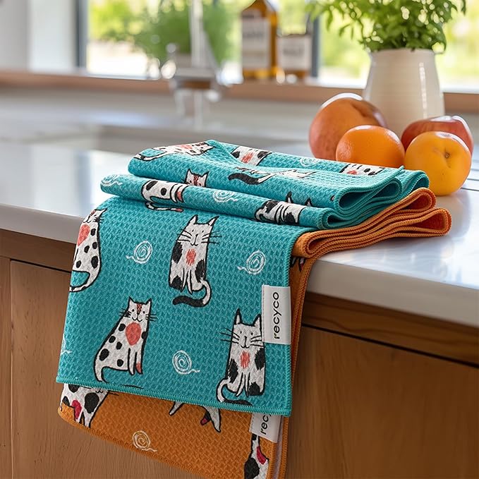 RECYCO Waffle Kitchen Towel Set of 2