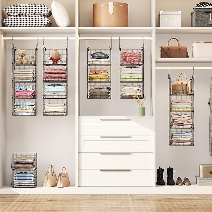 4 Tier Closet Hanging Organizer, Closet Organizers and Storage