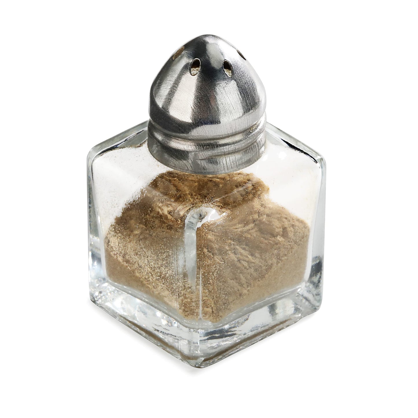 New Star Foodservice Glass Cube Mini Salt and Pepper Shaker with Stainless Steel Top, 0.5-Ounce, Set of 48