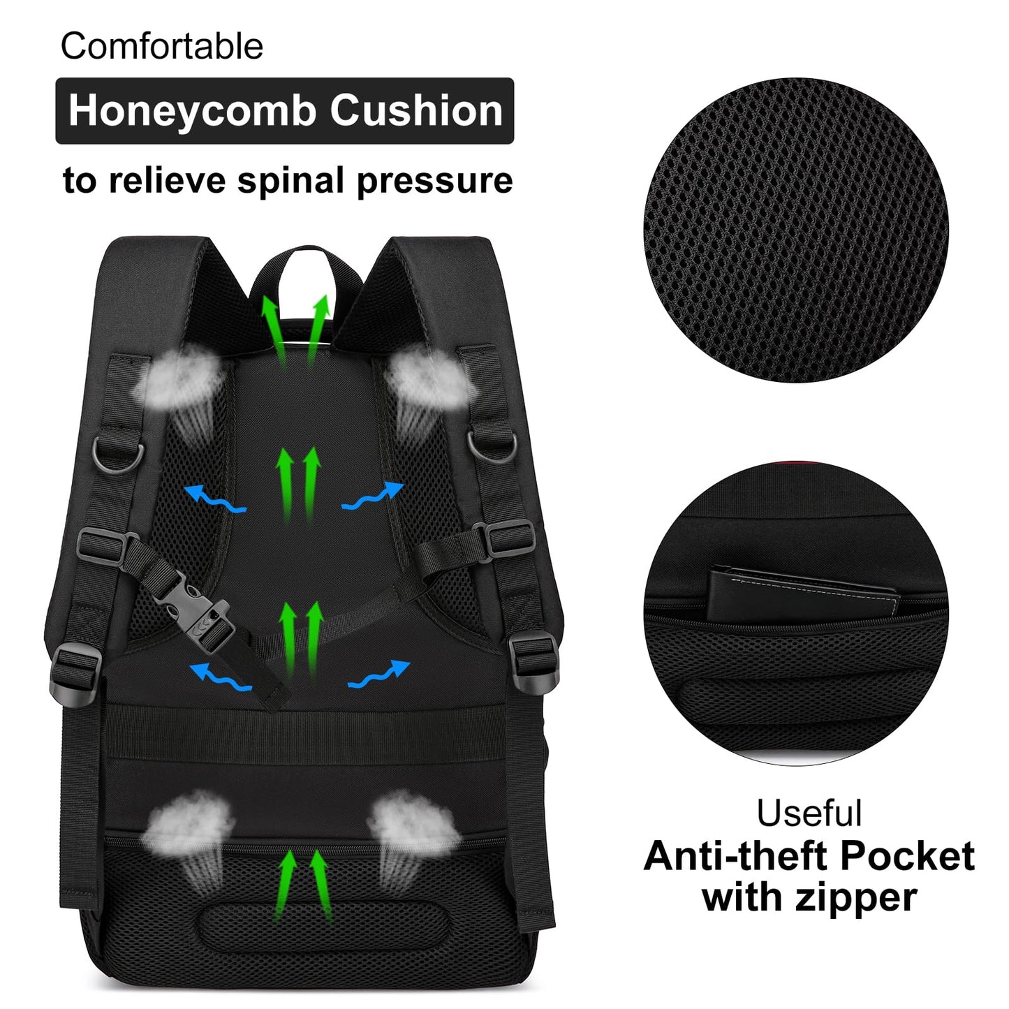 Backpack Men Women School Bags for Boys Girls, Laptop Backpack with USB Charging Port, Business Travel Anti Theft Durable Laptop Bag,Water Resistant Fits 15.6 Inch Laptop