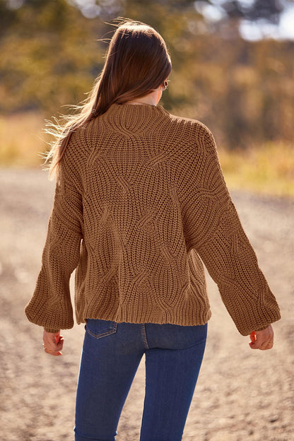 PRETTYGARDEN Women's Fall Oversized Pullover Sweaters Casual Crewneck Long Sleeve Chunky Cable Knit Tops Winter Clothing