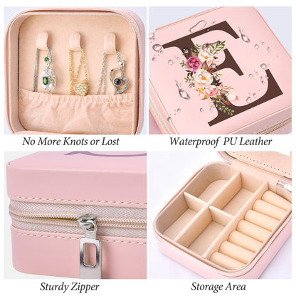 Inngeroo Mothers Day Mom Gifts from Daughter Son, Travel Jewelry Case Box Organizer Personalized Gifts for Mom Wife Women, Gift for Friend Sister Grandma Aunt, pink