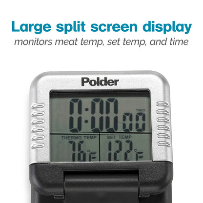 Polder Digital In-Oven Thermometer/Timer, White