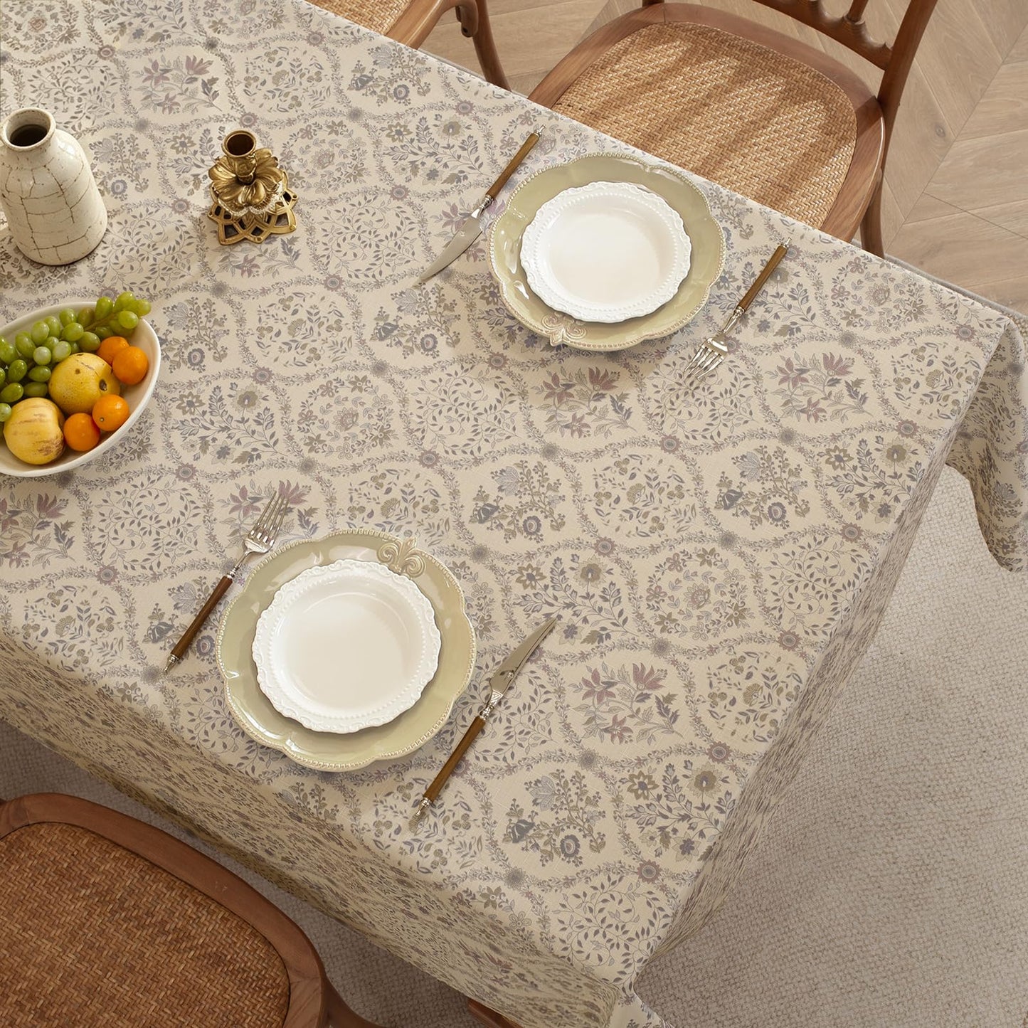 SASTYBALE Rectangle Tablecloth, Flax, 60"x84"