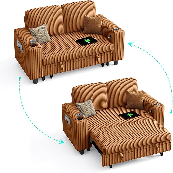 LINSY HOME Sectional Sleeper Sofa Pull Out Couches