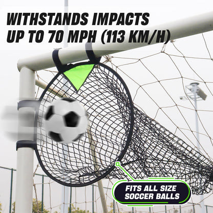 BOHEN Soccer Targets Goal Set of 2pc - Pop-up Portable Top Bins Target - Shooting Accuracy Training Soccer Goal for Endless Fun and Skill Building with Carrying Bag (18" Diameter, Green)