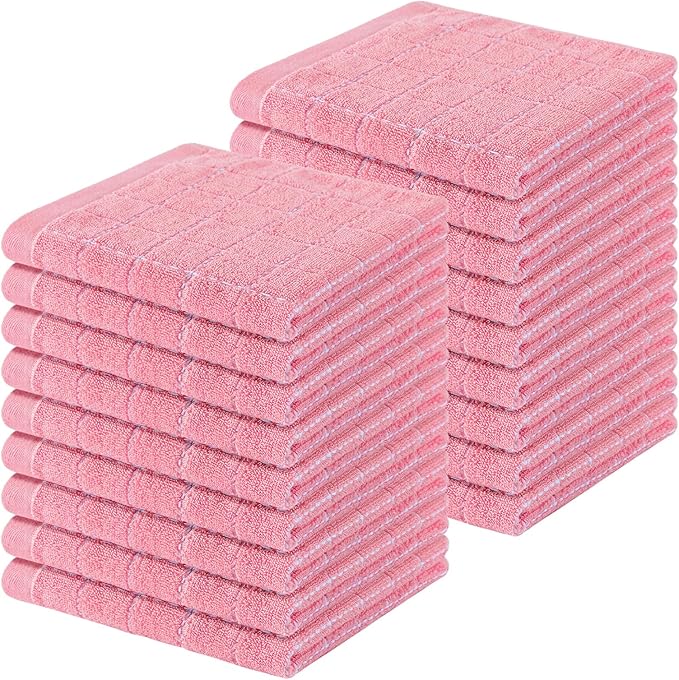 Homaxy 100% Cotton Terry Kitchen Dish Cloths, Ultra Soft and Absorbent Dish
