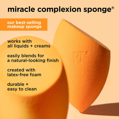 Real Techniques 5 Piece Everyday Essentials Makeup Brush Set, Includes 4 Brushes & Makeup Sponge, For Foundation, Blush, Bronzer, Contour, Eyeshadow, & Powder, Travel Gift Set, Cruelty-Free & Vegan