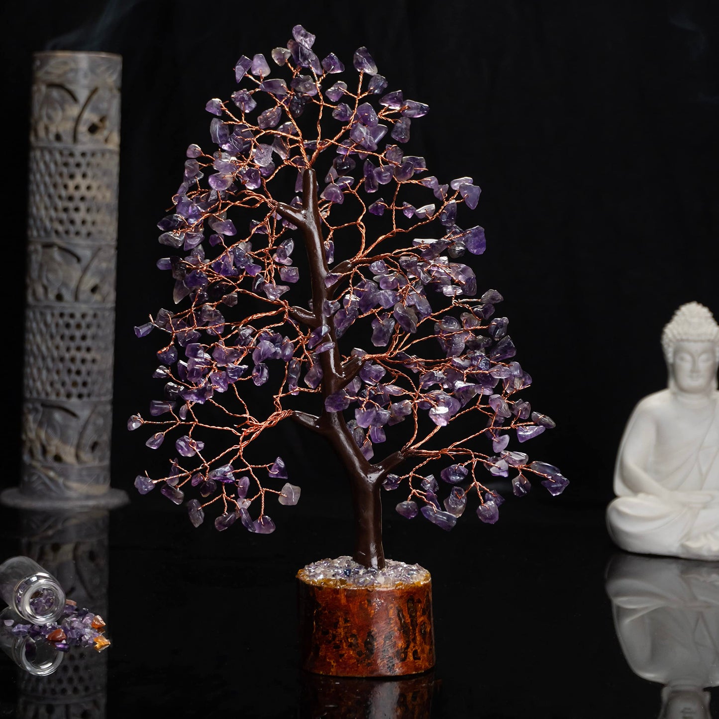 Crocon® Amethyst Crystals Tree, Birthday Gifts for Women & Men, Purple House Decor for Shelf Healing Crystals, Spiritual Gift Purple Decor, House Warming Gifts New Home, Birthday Gift for Mom Sister