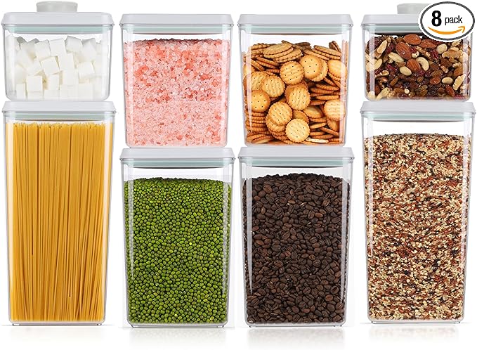 8 Pcs Pop Food Storage Containers Airtight Food Storage Containers Set