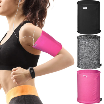 Outus 3 Pack Running Armband Phone Holder, Breathable Elastic Arm Bands for Cell Phone, 8.3-11 Inch Adjustable Arm Sleeve with Zipper & Headphone Hole for Sports, Hiking, Biking, Gym Fitness