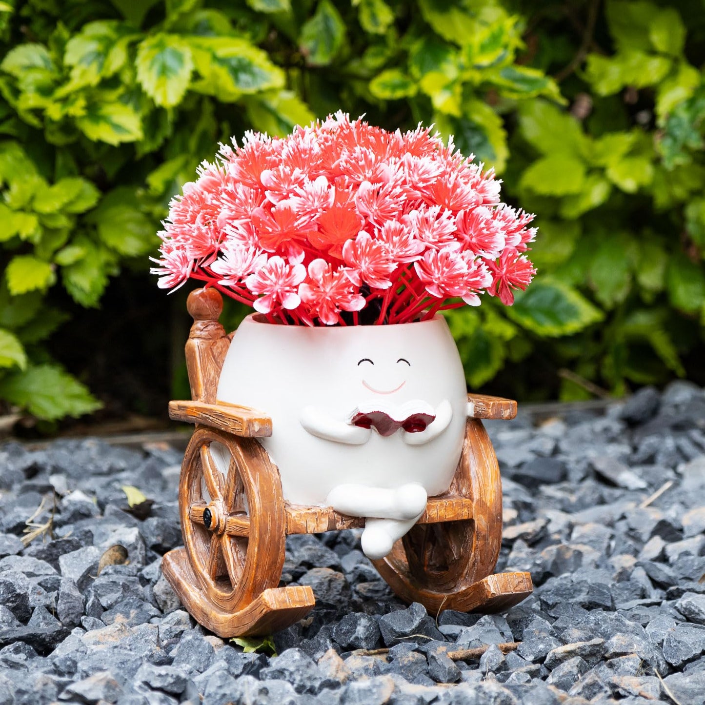 MUZZIOU Smiley Face Planter Pots, Cute Rocking Chair Pot for Plants, Funny Flower Pot for Succulents with Drainage Hole Indoor & Outdoor, Gift Ideal for Lover Mother Grandma Friends(Rocking Chair Pot)
