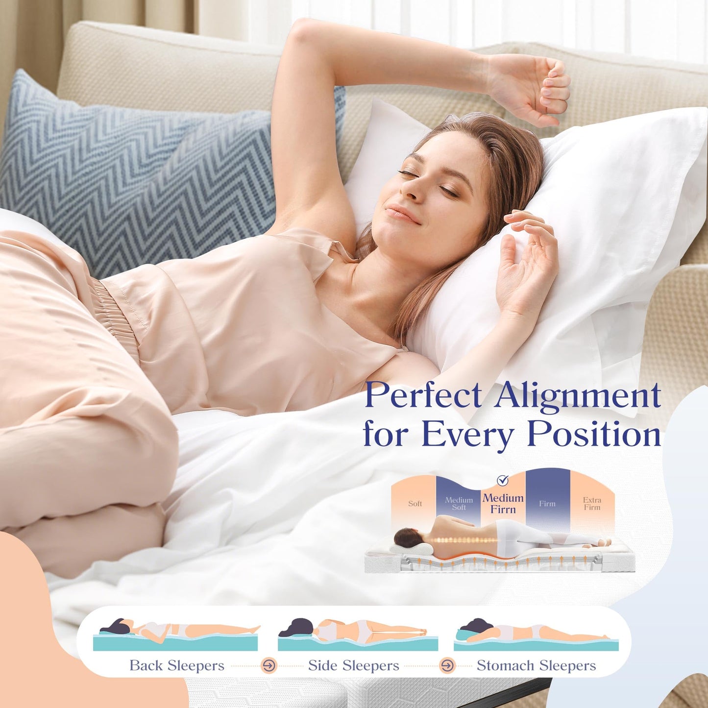 Srora 4 Inch Sofa Bed Mattress Replacement, Queen Size 72" x 59", CertiPUR-US Certified, Foldable Design with Breathable Removable Washable Cover for Sleeper Couch, RV, Guest Room