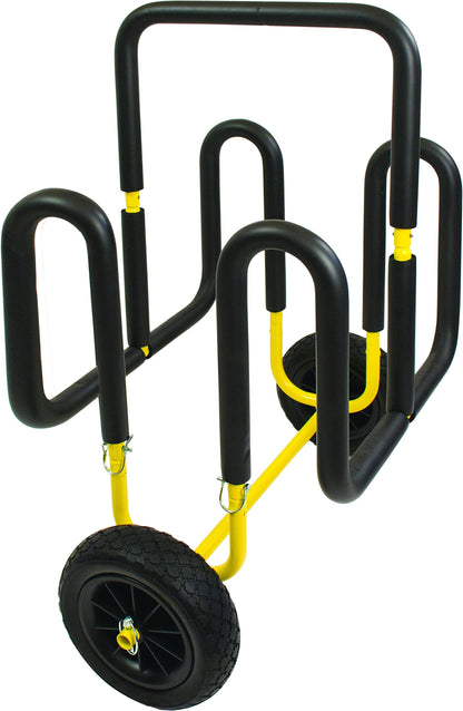 Suspenz Double SUP Transport Cart with Airless Wheels, Carrier/Trolley for 2 Stand Up Paddle Boards & Surfboards, Yellow (22-9934)