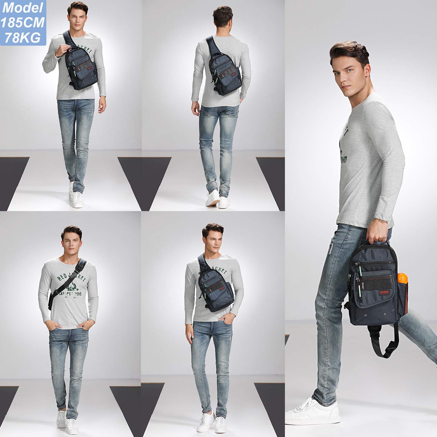 Sling Bags, Chest Shoulder Backpacks Crossbody Purse Outdoor Chest Bag Travel Backpack for Men Women Hiking Camping Cycling