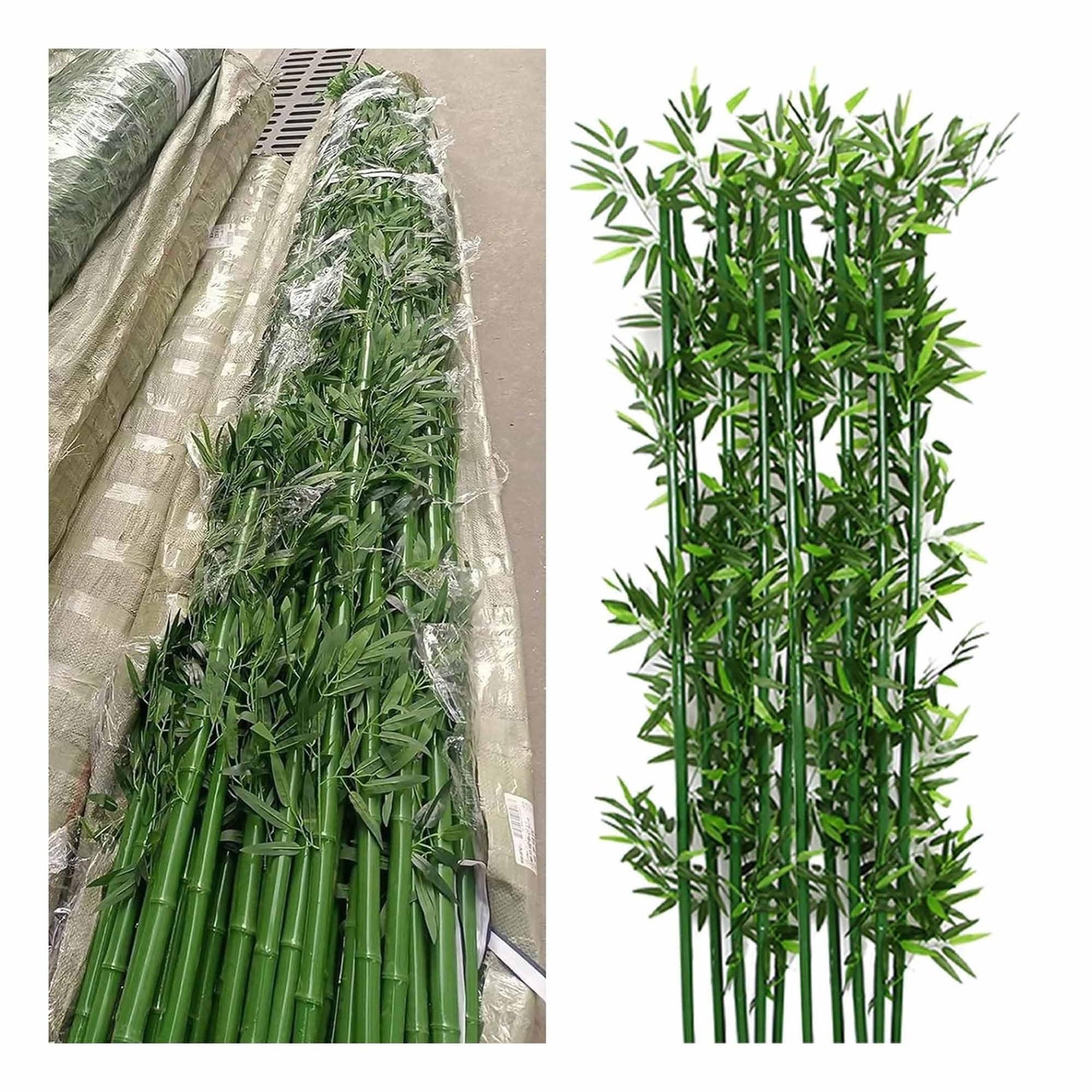 Artificial Bamboo Plant Balcony Privacy Screen Indoor Space Divider Plants Privacy Fence for Outdoor Garden Terrace Courtyard Entrance(100cm/3.3ft)