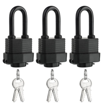 Waterproof Heavy Duty 40mm Laminated Steel Padlock with Keys for Outdoor & Indoor Use, Keyed Alike(Pack of 3)
