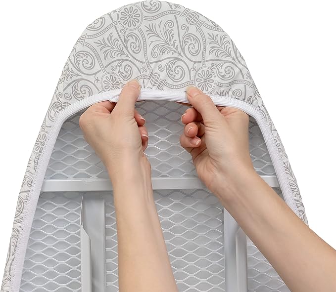Westex Fine Damask Heavy Duty Ironing Board Cover and Pad, Thick 3-Layer Stain