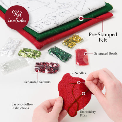 Bucilla Felt Applique 18" Stocking Making Kit, Christmas Nativity, Perfect for DIY Arts and Crafts, 89531E