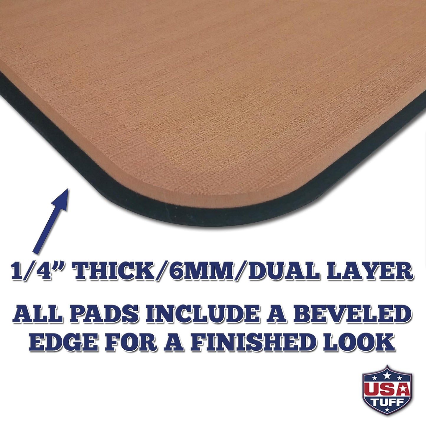 USATuff SeaDek EVA Mat Cooler Pad fits YETI 65 Tundra | Peel & Stick Application | Non Slip Comfort Accessories - 24" Fish Measuring Ruler (Mocha-Black)