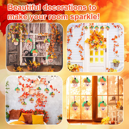 Fennoral 12 Pack Fall Crafts for Kids Make You Hazelnut Foam Stickers DIY Autumn Art and Craft for Boys Girls Party Supply Art Activities Birthday Gifts Fall Thanksgiving Decoration