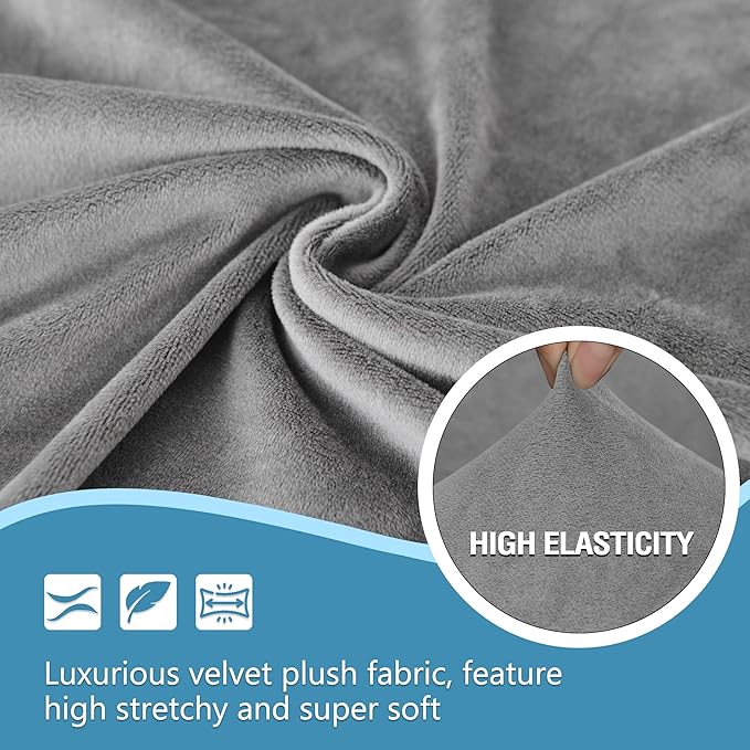 HDCAXKJ Corner Sectional Couch Covers Velvet Stretch L Shape Sofa Cover Soft