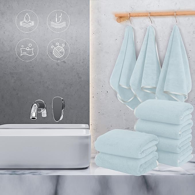 TENSTARS Silk Hemming Hand Towels