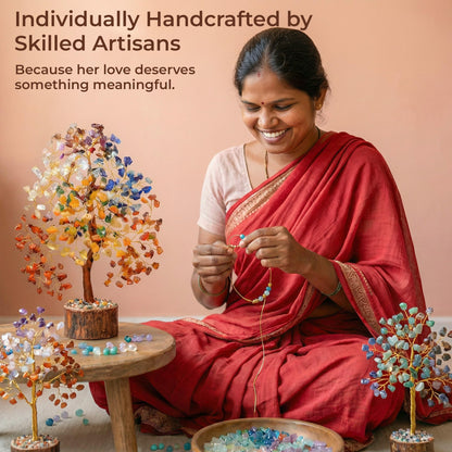 Chakra Tree of Life Birthday Gifts for Women, Sister, Friends, Handcrafted Healing Crystal Tree Bring Money, Luck to Home and Office Decor | Spiritual Gifts for Mom, Unique Gifts for Anniversary