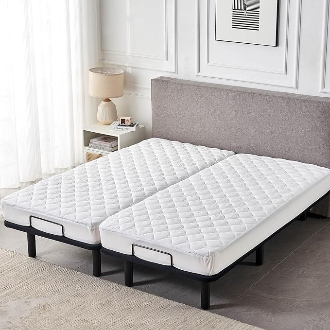 Waterproof Quilted Split California King Mattress Protector Pad