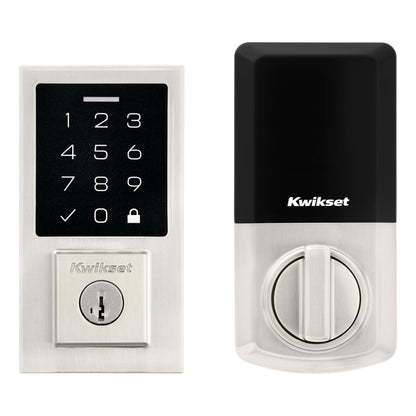 Kwikset SmartCode 270 Keyless Entry Electronic Touchpad Deadbolt Door Lock with Auto-Lock, Custom User Codes, Advanced Security in Satin Nickel Traditional