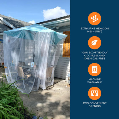 MEKKAPRO Ultra Large Mosquito Net with Carry Bag, Mosquito Netting for Bed with 2 Openings, Bug Netting for Patio, Camping and Travel with Hanging Kit