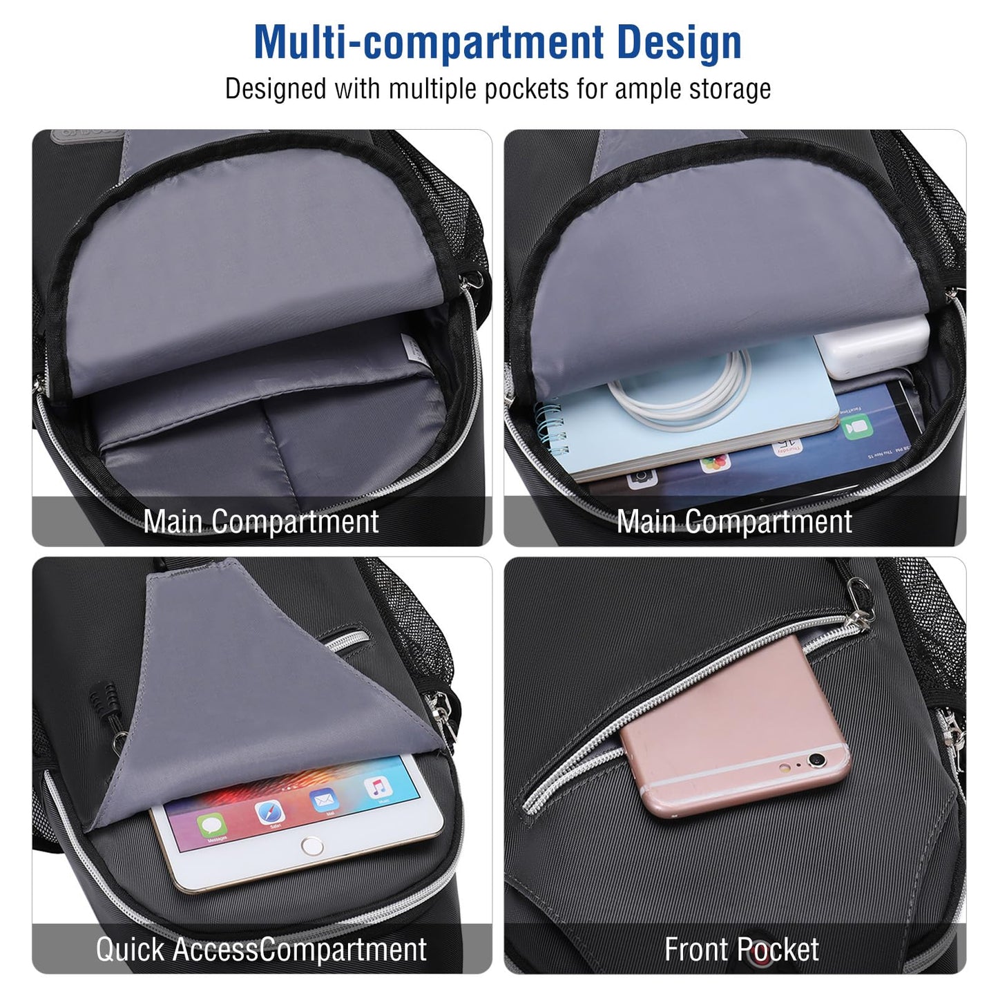 MOSISO Sling Backpack, Multipurpose Crossbody Shoulder Bag Travel Hiking Daypack