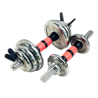 35cm/14.2 Inch Rowland Harbor Pink&Black Threaded Dumbbell Durable Rubber Handles/Adjustable Dumbbell Bar Handles - Fit 1 inch Standard Weight Plate - Weightlifting Accessories - Sold in Pair