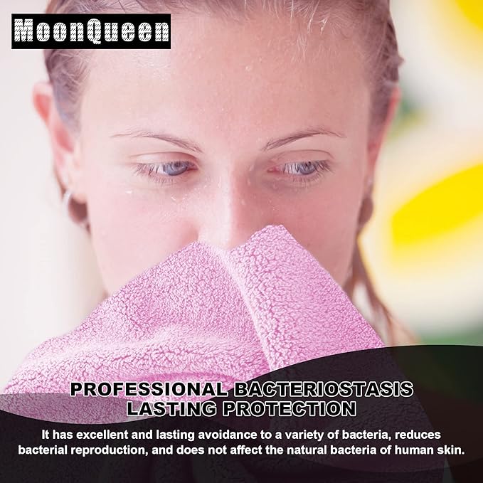 MOONQUEEN Microfiber Facial Cloths Fast Drying Washcloth 12 Pack